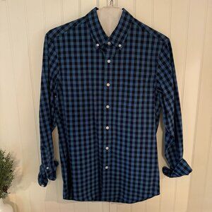J. Crew Flex Washed Slim Check Print Cotton Button Down Shirt - Small
